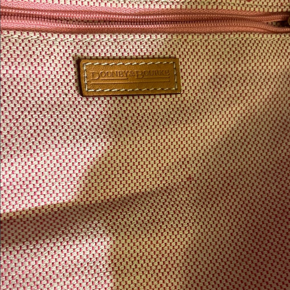 Dooney & Bourke Cream & Tan Logo Tote with Leather Trim - Picture 7 of 13